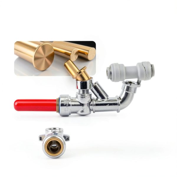 1/2" PTC x 3/8" OD Straight Stop Valve by KAINGA Brass Push‑Fit 2 Pack-4
