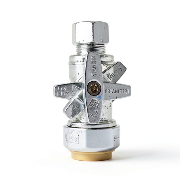 1/2" PTC x 3/8" OD Straight Stop Valve by KAINGA Brass Push‑Fit 2 Pack-2