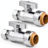1/2" PTC x 3/8" OD Straight Stop Valve by KAINGA Brass Push‑Fit 2 Pack-0