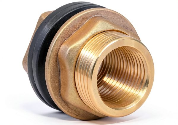 Joywayus 1/2" Female 3/4" Male Soild Brass Water Tank Connector Theaded Bulkhead Fitting With 2 Rubber Rings Stablizing-2