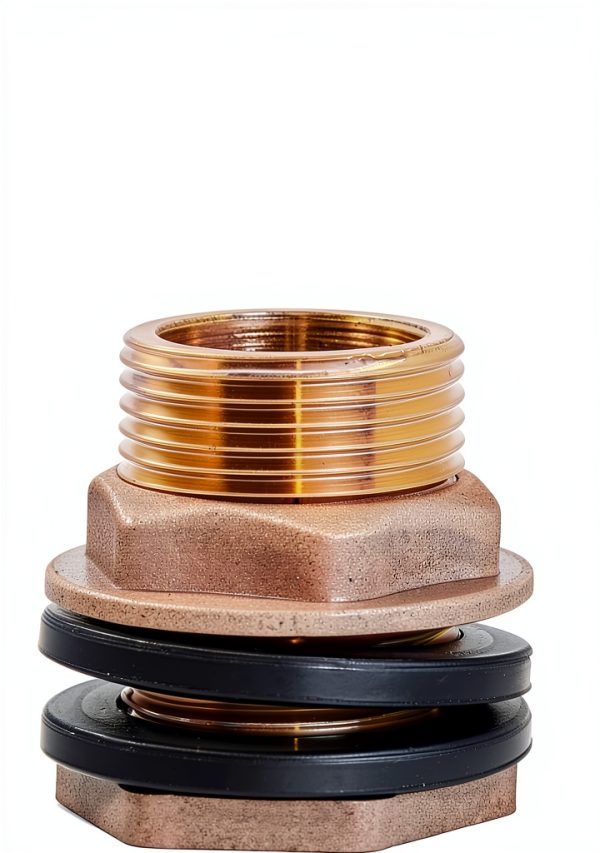 Joywayus 1/2" Female 3/4" Male Soild Brass Water Tank Connector Theaded Bulkhead Fitting With 2 Rubber Rings Stablizing-1