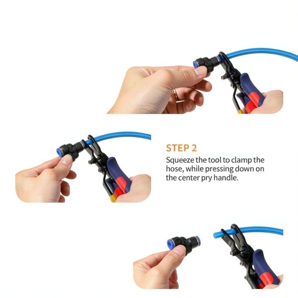 PLANEKO Air Line Pliers Push to Connect Fitting Disconnect Tool for 1/4" 5/16" Pneumatic Hose Quick Connect Fittings Removing Air Line Removal Tool Hose Release Pliers for 6mm 8mm Push Fit Connector-2