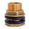 Joywayus 1/2" Female 3/4" Male Soild Brass Water Tank Connector Theaded Bulkhead Fitting With 2 Rubber Rings Stablizing-5