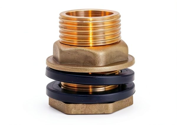 Joywayus 1/2" Female 3/4" Male Soild Brass Water Tank Connector Theaded Bulkhead Fitting With 2 Rubber Rings Stablizing-5
