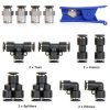 Hromee Air Line Tubing Kit 1/4" PU Tube with Push-to-Connect Fittings-1
