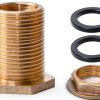 Joywayus 1/2" Female 3/4" Male Soild Brass Water Tank Connector Theaded Bulkhead Fitting With 2 Rubber Rings Stablizing-4