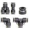 Hromee Air Line Tubing Kit 1/4" PU Tube with Push-to-Connect Fittings-3