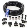 Hromee Air Line Tubing Kit 1/4" PU Tube with Push-to-Connect Fittings-0