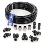 Hromee Air Line Tubing Kit 1/4" PU Tube with Push-to-Connect Fittings-0