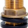 Joywayus 1/2" Female 3/4" Male Soild Brass Water Tank Connector Theaded Bulkhead Fitting With 2 Rubber Rings Stablizing-0