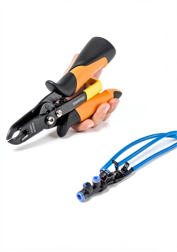 Push to Connect Fittings Air Line Disconnect Tool Kit Push Fitting Removal Tool for 1/4”, 5/16”, 3/8”, 1/2” (6mm, 8mm,10mm,12mm) Quick Connect Release Pliers with 15 Pcs Pneumatic Fittings-3